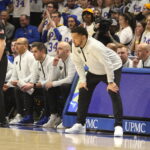 Pitt Head Coach Jeff Capel watches as his defense plays against Wake Forest in the 1st half
